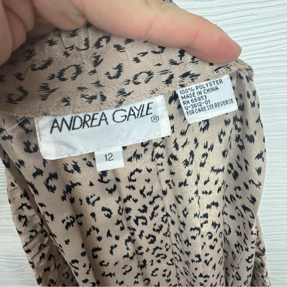 Vintage‎ Andrea Gayle Pleated Leopard printed Skirt